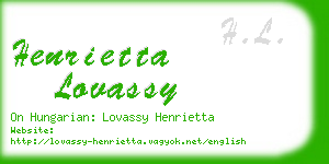 henrietta lovassy business card